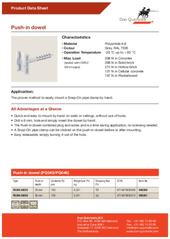 Push-in dowel