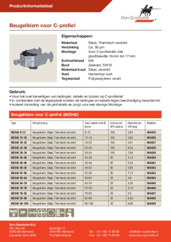 Beugelklem C-profiel