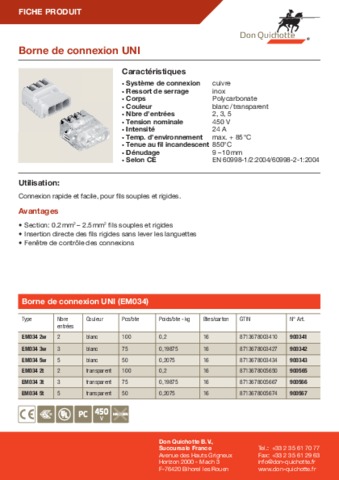 Borne de connexion UNI