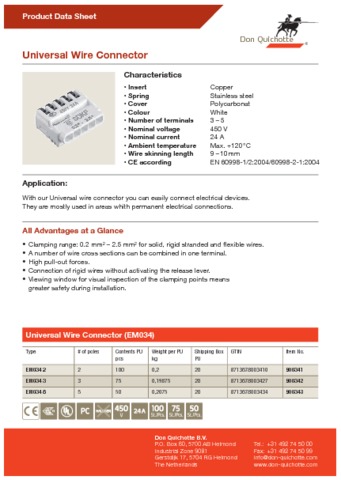 Universal Wire Connector Universal Wire Connector