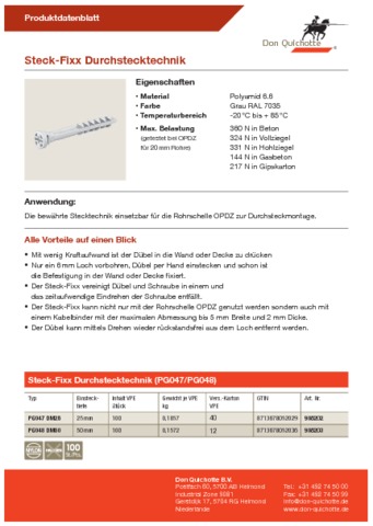 Steck-Fixx Durchstecktechnik Steck-Fixx Durchstecktechnik
