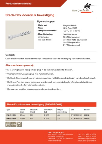 Steck-Fixx doordruk bevestiging Steck-Fixx doordruk bevestiging